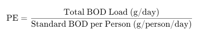 Population Equivalent (PE) waste water management