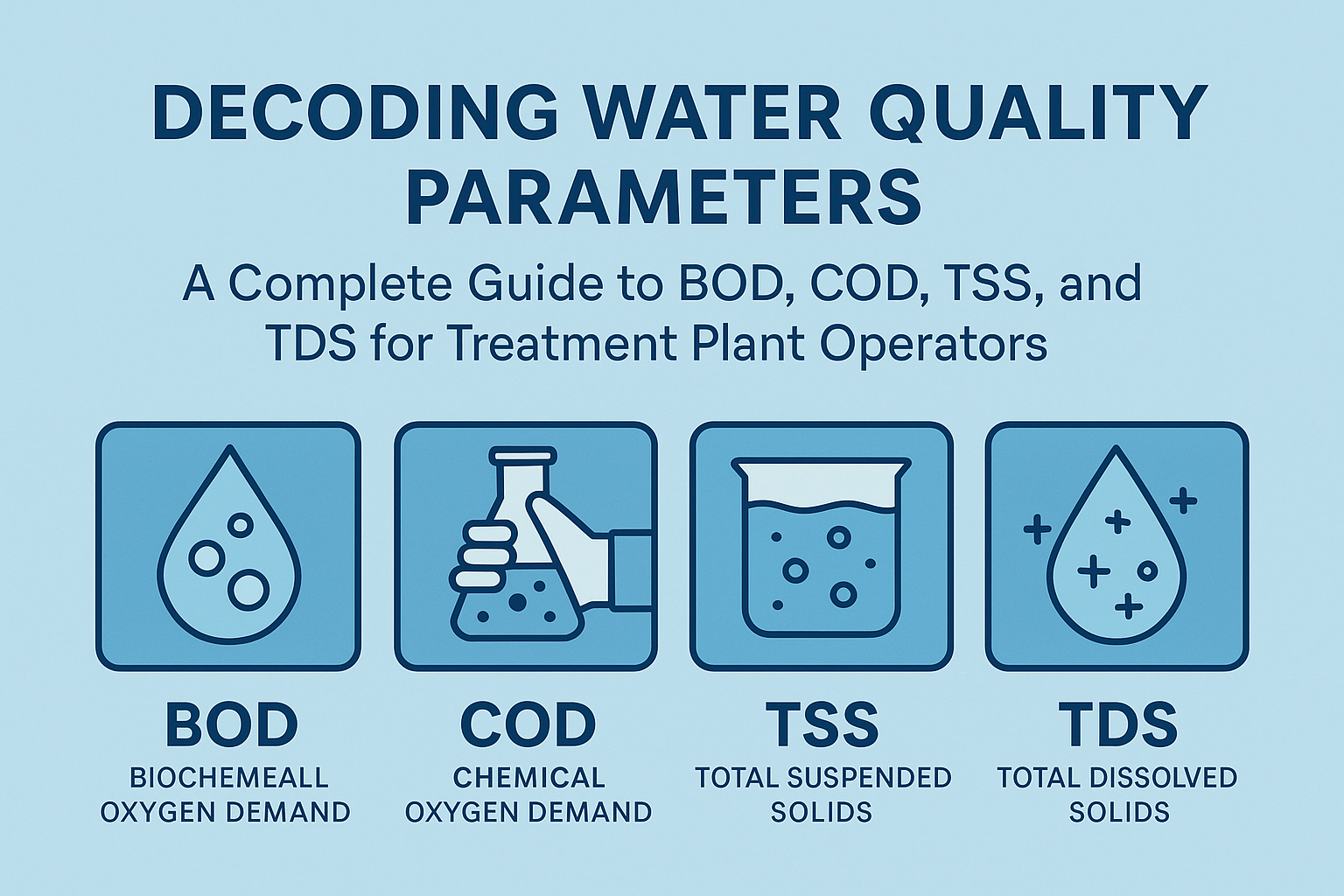 Guide to BOD, COD, TSS, and TDS for Treatment Plant